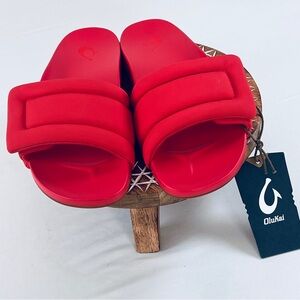 OluKai Women's Sunbeam Slide Sandals Color- Lehua Flower Size US 9 EU 39 NWT